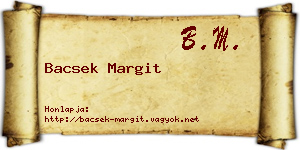 Bacsek Margit névjegykártya